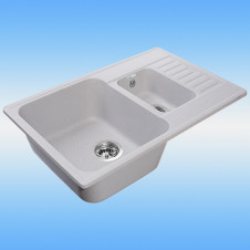 Кухонная мойка из кварца GRANFEST QUARTZ GF Z-21K серый 740х480х180, сифон в комплекте