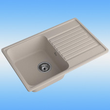 Кухонная мойка из кварца GRANFEST QUARTZ GF-Z78 песочный 740х480х180, сифон в комплекте