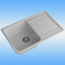 Кухонная мойка из кварца GRANFEST QUARTZ GF-Z78 серый 740х480х180, сифон в комплекте
