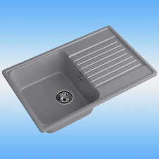 Кухонная мойка из кварца GRANFEST QUARTZ GF-Z78 темно-серый 740х480х180, сифон в комплекте