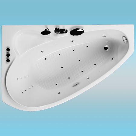 Ванна акриловая AQUATIKA ЛОГИКА РЕФЛЕКСА 1600х1050x610 левая, с каркасом