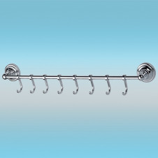 Планка на 8 крючков LEDEME L1405-8 подвижная, металлическая, хром