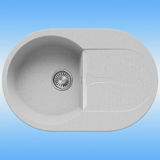 Мойка кухонная POLYGRAN ATOL-760 врезная, с крылом 500х760х216 светло-серый