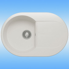 Мойка кухонная POLYGRAN ATOL-760 врезная, с крылом 500х760х216 белый
