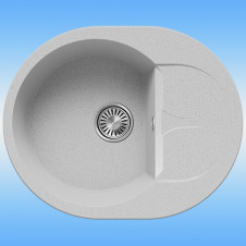 Мойка кухонная POLYGRAN ATOL-620 врезная, с крылом 500х620х216 светло-серый