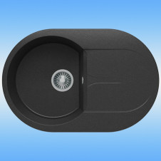Мойка кухонная POLYGRAN ATOL-760 врезная, с крылом 500х760х216 черный