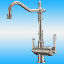 Смеситель для кухни ZorG Sanitary ZR 326 YF NICKEL однорычажный, под фильтр, никель