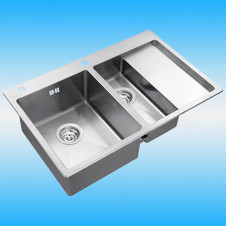 Мойка врезная ZorG INOX RX-5178-2 L 780x510x200 2 чаши, левая