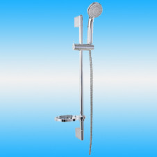 Душевой гарнитур BRAVAT SS152CP-1 с мыльницей, шлангом и лейкой, штанга 750 мм,