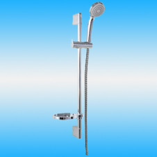 Душевой гарнитур BRAVAT SS152CP-3, штанга 750 мм, мыльница, лейка 3 режима, шланг