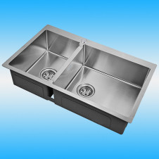 Мойка кухонная, врезная ZorG INOX R 7851-2-R, 2 чаши, большая справа 780x510, сталь