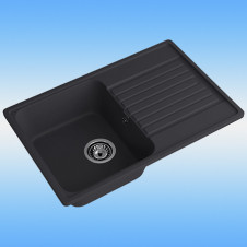 Кухонная мойка из кварца GRANFEST QUARTZ GF-Z78 черный 740х480х180, сифон в комплекте
