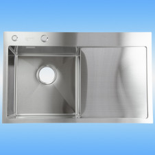 Кухонная мойка врезная AQUA D7848HLS левая 780х480х220 т 3,0 сатин