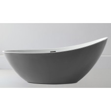 Ванна акриловая ABBER AB9233G 1840х790х770 с каркасом, овальная, серый