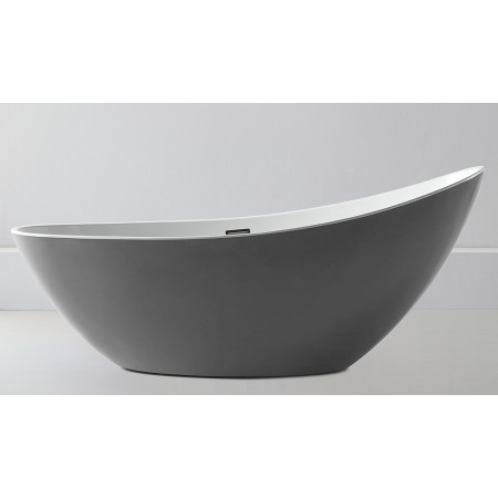 Ванна акриловая ABBER AB9233G 1840х790х770 с каркасом, овальная, серый