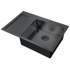 Мойка кухонная, врезная ZORG STEEL HAMMER SH 7851-R GRAFIT, 1 чаша правая 780x510мм, графит