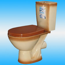 Унитаз-компакт ROSA СОЛО прямой выпуск, слив 1 режим, сиденье пластик, коричневый