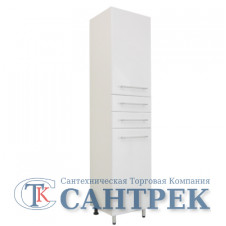 Пенал напольный СТК НИКА левый 400х1950х330 белый, 2 ящика, 2 двери