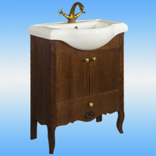 Тумба под раковину TESSORO PERLA 65 NOCE ROSSA 2 двери, 1 ящик 665x860x290 (с раковиной КЛАССИК 65)