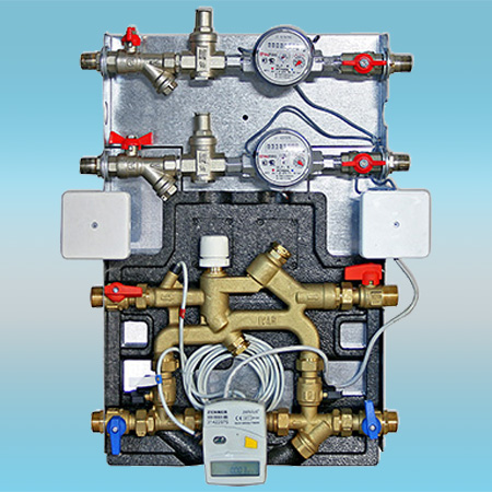 Квартирная станция VALTEC CONTROL MODUL с теплосчётчиком на 2,5 м3/час и модулями водоснабжения 3/4