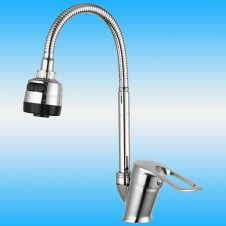 Смеситель для кухни FRUD R41055-1 однорычажный, гибкий излив, на гайке, хром