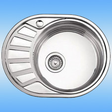 Мойка врезная LEDEME глянцевая L85745-R с сифоном 570х450х180-0.8 правая