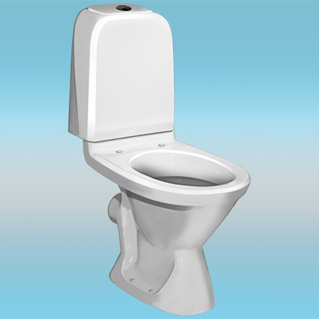 Унитаз-компакт GUSTAVSBERG BASIC 392 прямой выпуск, сиденье пластик, слив 6, белый 635x345x800