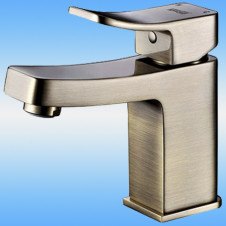 Смеситель для раковины WasserKraft Exter 1603 однорычажный, короткий литой излив, светлая бронза