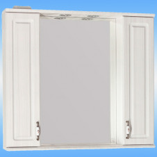 Зеркало-шкаф STYLE LINE ОЛЕАНДР-2 90 с подсветкой, рельеф, 2 двери, пастель 900x830x160