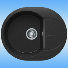 Мойка кухонная POLYGRAN ATOL-620 врезная, с крылом 500х620х216 черный