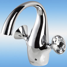 Смеситель для раковины BRAVAT Swan F14287C-ENG двухвентильный, круглый литой излив, хром
