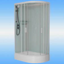 Душевая кабина Frank F412/1L White левая, средний поддон, прозрачные стекла 1200х800х2200