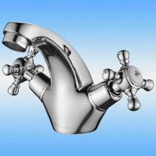 Смеситель для умывальника AKSY BAGNO Old 602b chrome двухвентильный, литой излив, хром