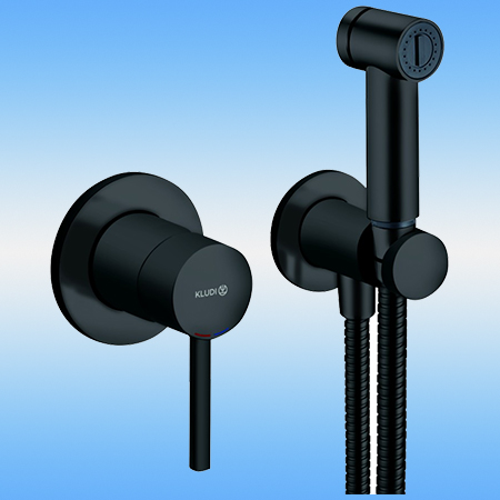 Смеситель гигиенический KLUDI BOZZ BLACK 389983976 встраиваемый, однорычажный, черный
