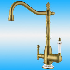 Смеситель для кухни ZorG Sanitary ZR 312 YF-50 BR CLEAN WATER однорычажный, под фильтр, бронза