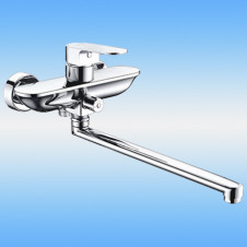 Смеситель для ванны WasserKraft Dinkel 5802L однорычажный, длинный плоский излив, хром