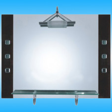 Зеркало FRAP F630 прямоугольное с черными полосами, 1 полочка, 600x800