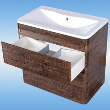 Тумба подвесная STYLE LINE АТЛАНТИКА 60 2 ящика + раковина Atlantica 60 старое дерево 600х600х450