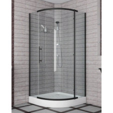 Душевое ограждение BRAVAT BLACKLINE 90x90x1950 прозрачное стекло, черный
