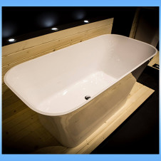 Ванна мраморная BESCO ASSOS 1600х700 отдельностоящая, в комплекте с сифоном