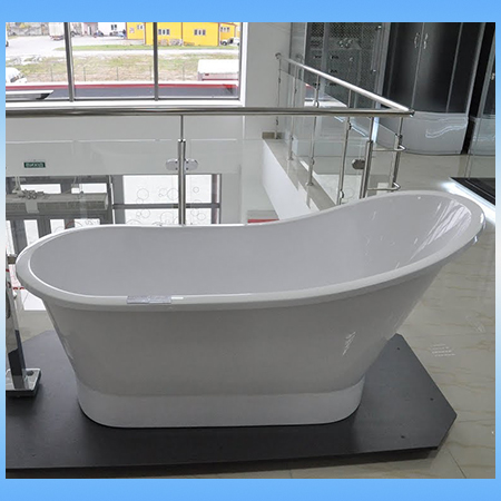 Ванна мраморная BESCO GLORIA 1500х680 отдельностоящая, в комплекте с сифоном