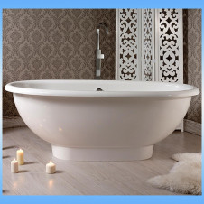 Ванна мраморная ROMANCE CAMELOT 1800х800 отдельностоящая, в комплекте с сифоном