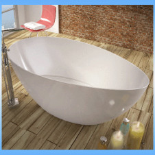 Ванна мраморная ROMANCE FUSION 1560х710 отдельностоящая, в комплекте с сифоном