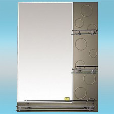 Зеркало LEDEME L675 прямоугольное, двухслойное, 3 полочки 800х600