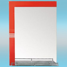 Зеркало LEDEME L639-43 прямоугольное с красным краем, 1 полочка 800х600