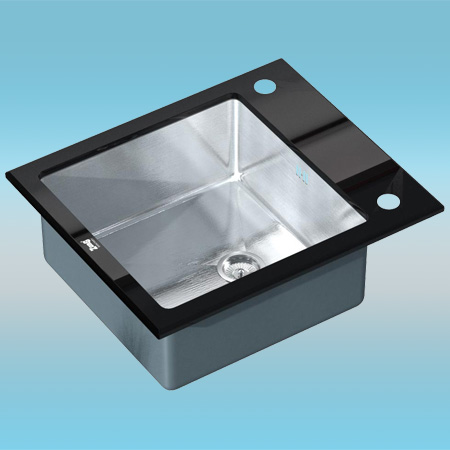 Мойка врезная ZorG INOX GLASS GL 6051 BLACK 600x510x200 черное стекло