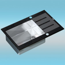 Мойка врезная ZorG INOX GLASS GL 7851 BLACK 780x510x200 черное стекло