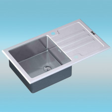 Мойка врезная ZorG INOX GLASS 780x510x200 белое стекло