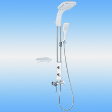 Душевая панель GLLON SF1101W с гидромассажем и смесителем, 1040 мм, белый