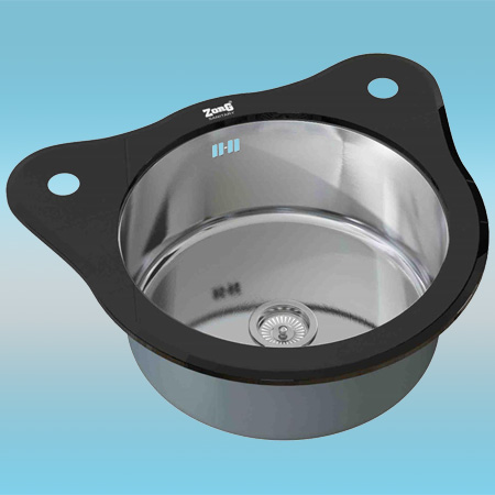 Мойка врезная ZorG INOX GLASS GL 510 BLACK 510x190 круглая, черное стекло